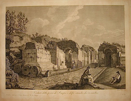 Hackert George  Veduta della porta di Pompei e della strada che vi conduce 1794 Napoli 